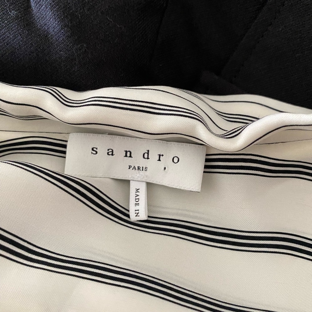 Sandro Eyton ecru and black colorway striped romper Size 36/US2-4 - Picture 10 of 15
